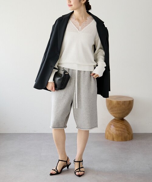 RIVE DROITE(リヴドロワ)の「予約【イージーな履き心地】スエットハーフパンツ(スウェットパンツ・レディース・グレー/ブラウン・FREE)」の14枚目の写真