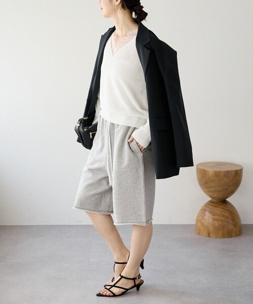 RIVE DROITE(リヴドロワ)の「予約【イージーな履き心地】スエットハーフパンツ(スウェットパンツ・レディース・グレー/ブラウン・FREE)」の15枚目の写真