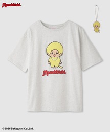 【 Monchhichi / モンチッチ 】 サガラ刺繍Tシャツ アクリルキーホルダー付き