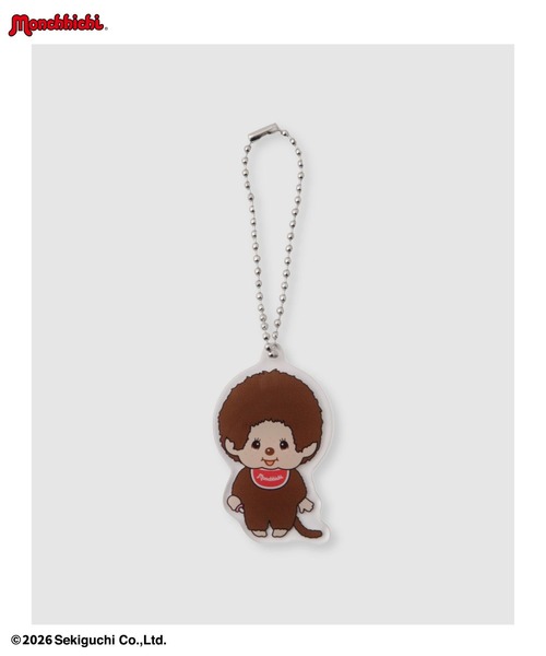 Mac-House(マックハウス)の「【 Monchhichi / モンチッチ 】 サガラ刺繍Tシャツ アクリルキーホルダー付き(Tシャツ/カットソー・レディース・ホワイト/ピンク/ブラウン/オートミール/ブルー・M/L)」の9枚目の写真