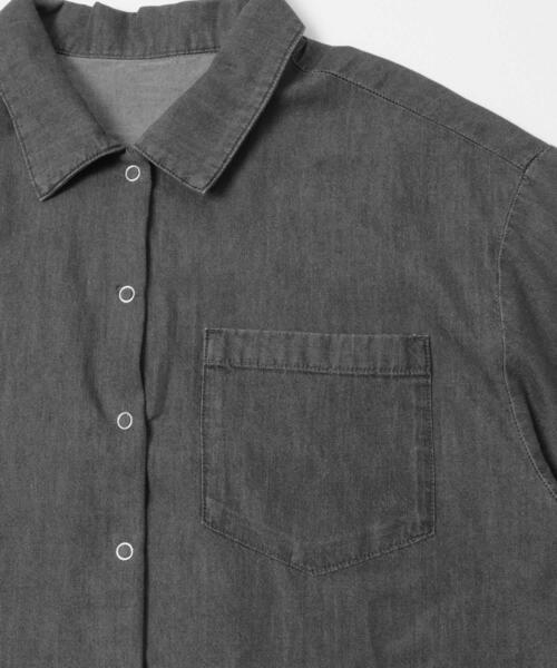 ITEMS URBANRESEARCH（アイテムズ アーバンリサーチ）の「レーヨンデニム半袖シャツ（シャツ/ブラウス・レディース・ブラック/ワンウォッシュ・FREE）」の21枚目の写真