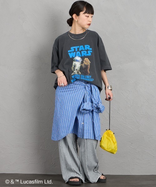 GOOD ROCK SPEED（グッドロックスピード）の「【WEB先行予約】[GOOD ROCK SPEED/グッドロックスピード] 別注 / STAR WARS / R2-D2 / EWOK / プリントTシャツ / ディズニー（Tシャツ/カットソー・レディース・チャコール・M/XL/L）」の2枚目の写真