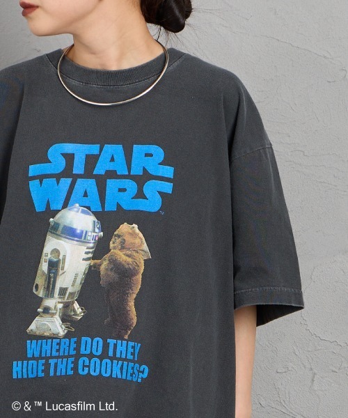 GOOD ROCK SPEED（グッドロックスピード）の「【WEB先行予約】[GOOD ROCK SPEED/グッドロックスピード] 別注 / STAR WARS / R2-D2 / EWOK / プリントTシャツ / ディズニー（Tシャツ/カットソー・レディース・チャコール・M/XL/L）」の12枚目の写真