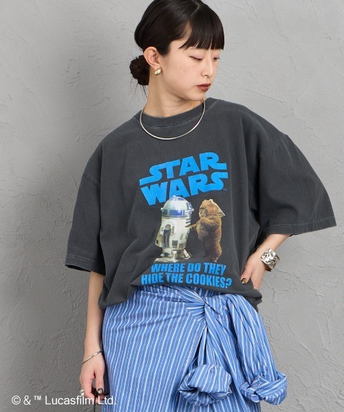 GOOD ROCK SPEED（グッドロックスピード）の「【WEB先行予約】[GOOD ROCK SPEED/グッドロックスピード] 別注 / STAR WARS / R2-D2 / EWOK / プリントTシャツ / ディズニー（Tシャツ/カットソー・レディース・チャコール・M/XL/L）」の3枚目の写真