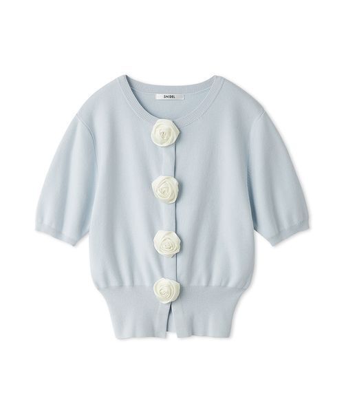 WEB限定/ROSE Collection】モチーフボタンニットカーディガン
