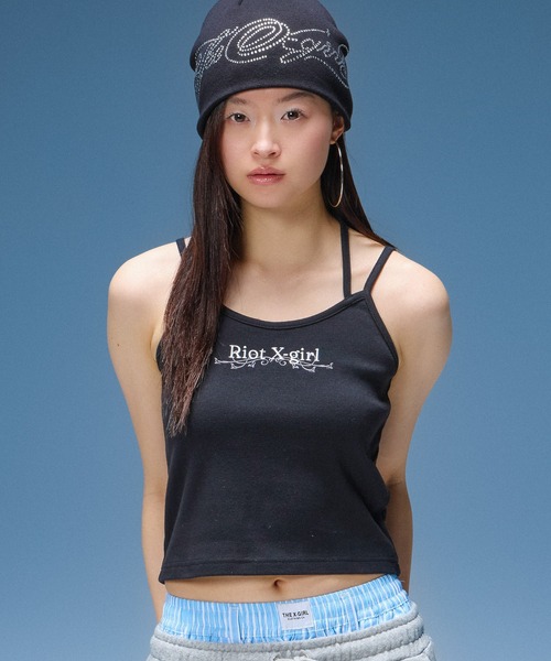 X-girl（エックスガール）の「MULTI WAY STRING CAMISOLE（キャミソール・レディース・ブラック/ホワイト/ベージュ・ONE SIZE）」の3枚目の写真