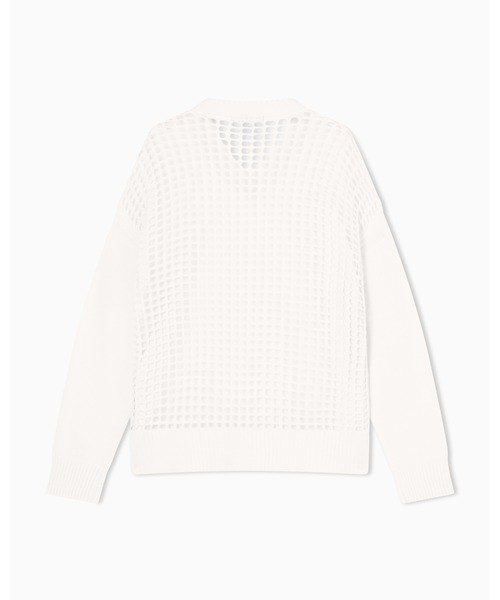 ARMANI EXCHANGE(アルマーニエクスチェンジ)の「【A|X アルマーニ エクスチェンジ】<オンライン限定>WE バックメッシュ Vネックコットンニットプルオーバー(ニット/セーター・レディース・ホワイト・MEDIUM/SMALL/X-SMALL/LARGE)」の7枚目の写真