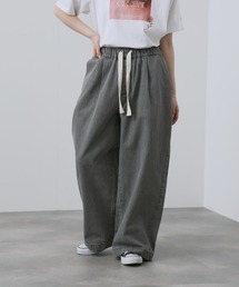 【NAVY】11ozコットンデニム イージーバルーンワイドパンツ