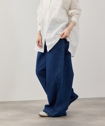 【NAVY】11ozコットンデニム イージーバルーンワイドパンツ