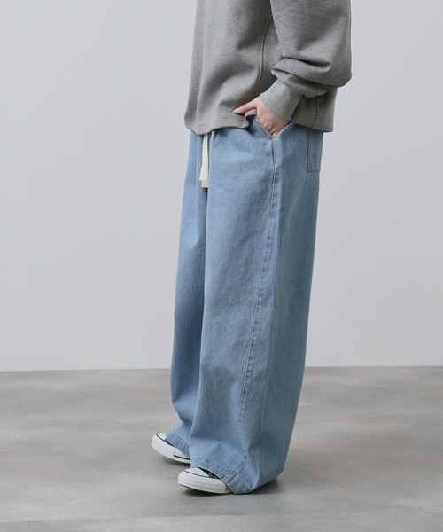 NAVY(ネイビー)の「【NAVY】11ozコットンデニム イージーバルーンワイドパンツ(デニムパンツ・レディース・ブルー/グレー/ライトブルー・M/L)」の5枚目の写真