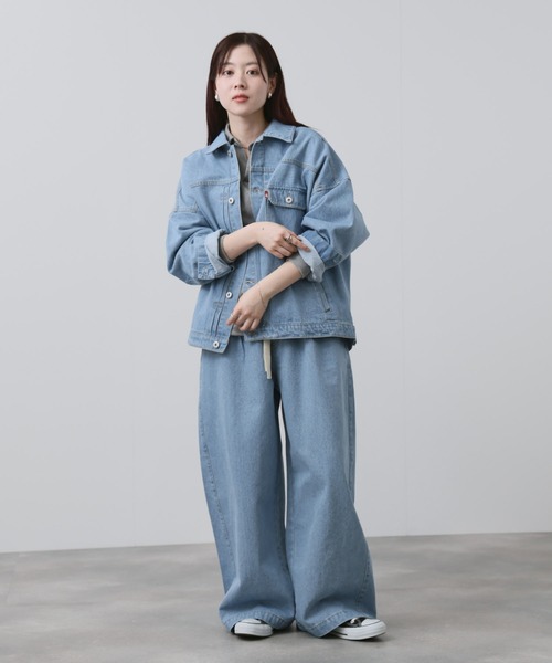 NAVY(ネイビー)の「【NAVY】11ozコットンデニム イージーバルーンワイドパンツ(デニムパンツ・レディース・ブルー/グレー/ライトブルー・M/L)」の7枚目の写真