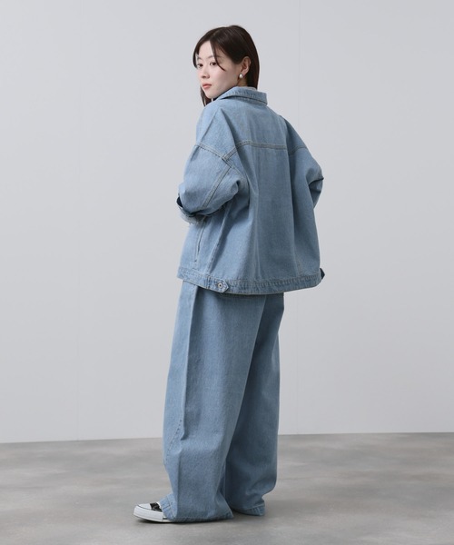 NAVY(ネイビー)の「【NAVY】11ozコットンデニム イージーバルーンワイドパンツ(デニムパンツ・レディース・ブルー/グレー/ライトブルー・M/L)」の8枚目の写真
