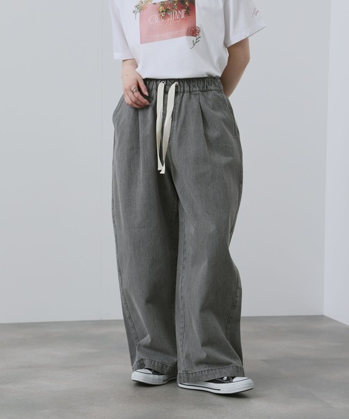 NAVY(ネイビー)の「【NAVY】11ozコットンデニム イージーバルーンワイドパンツ(デニムパンツ・レディース・ブルー/グレー/ライトブルー・M/L)」の9枚目の写真