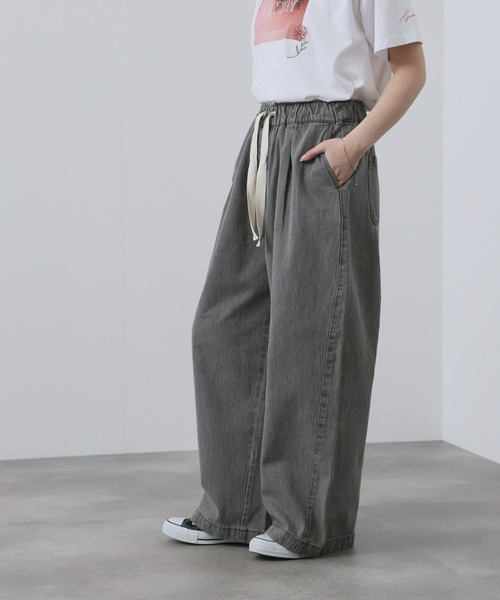 NAVY(ネイビー)の「【NAVY】11ozコットンデニム イージーバルーンワイドパンツ(デニムパンツ・レディース・ブルー/グレー/ライトブルー・M/L)」の11枚目の写真