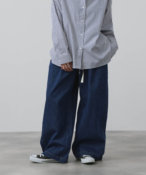 NAVY(ネイビー)の「【NAVY】11ozコットンデニム イージーバルーンワイドパンツ(デニムパンツ・レディース・ブルー/グレー/ライトブルー・M/L)」の14枚目の写真