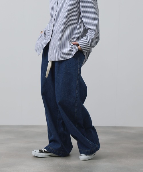 NAVY(ネイビー)の「【NAVY】11ozコットンデニム イージーバルーンワイドパンツ(デニムパンツ・レディース・ブルー/グレー/ライトブルー・M/L)」の15枚目の写真