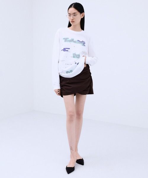 THINGS THAT MATTER（シングス ザット マター）の「CHAOS PRINT LONG T-SHIRT  / カオス プリント ロングTシャツ / ZOZOTOWN限定商品（Tシャツ/カットソー・レディース・ホワイト×ブルー/ホワイト×グリーン・FREE）」の5枚目の写真