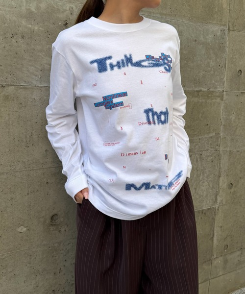 THINGS THAT MATTER(シングス ザット マター)の「CHAOS PRINT LONG T-SHIRT / カオス プリント ロングTシャツ / ZOZOTOWN限定商品(Tシャツ/カットソー・レディース・ホワイト×ブルー/ホワイト×グリーン・FREE)」の22枚目の写真