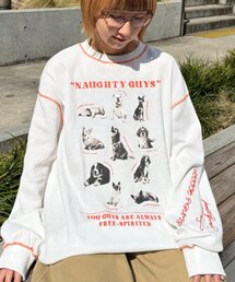SOUNDSGOOOOD | 【SOUNDS GOOOOD】DOG総柄刺繍プリントワッフルロンTEE(Tシャツ/カットソー)