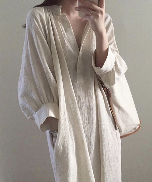 Flugge（フラッジー）の「スキッパーネックロングワンピース（ワンピース・レディース・アイボリー・LARGE/MEDIUM）」の2枚目の写真