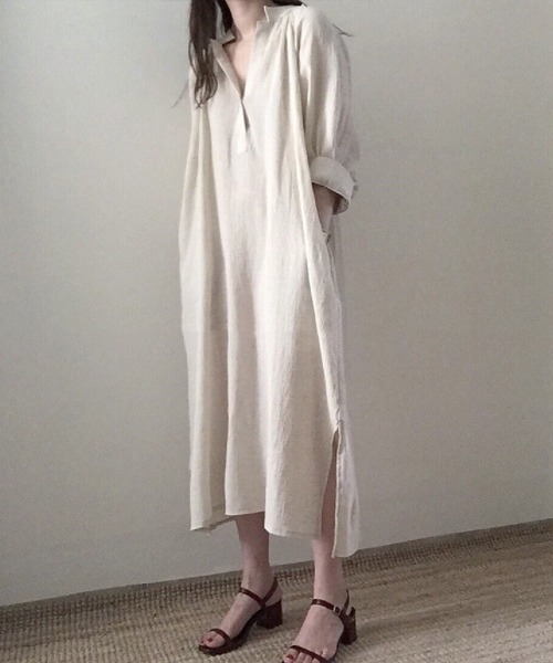 Flugge（フラッジー）の「スキッパーネックロングワンピース（ワンピース・レディース・アイボリー・LARGE/MEDIUM）」の6枚目の写真