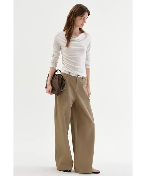 Fano Studios（ファノ ストゥディオズ）の「ドレープ 刺繍ディティール トップス FC26S127【Fano Studios】【2026SS】（Tシャツ/カットソー・レディース・ホワイト・S/M/L）」の3枚目の写真