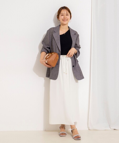 NOLLEY’S（ノーリーズ）の「ウォッシャブルハイスペックサテンロングスカート（スカート・レディース・ホワイト/サックスブルー/ネイビー・38/36）」の18枚目の写真