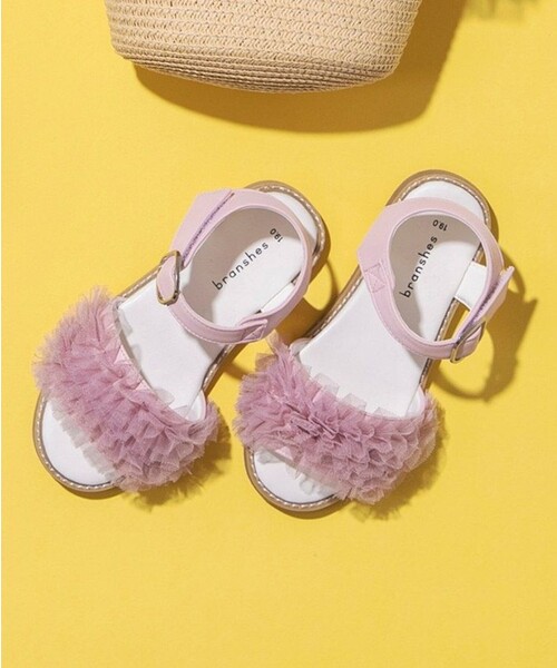 BRANSHES（ブランシェス）の「チュールフリルサンダル（サンダル・キッズ・グレー/ピンク・19.0cm/20.0cm/21.0cm/17.0cm/16.0cm/15.0cm/18.0cm）」の7枚目の写真