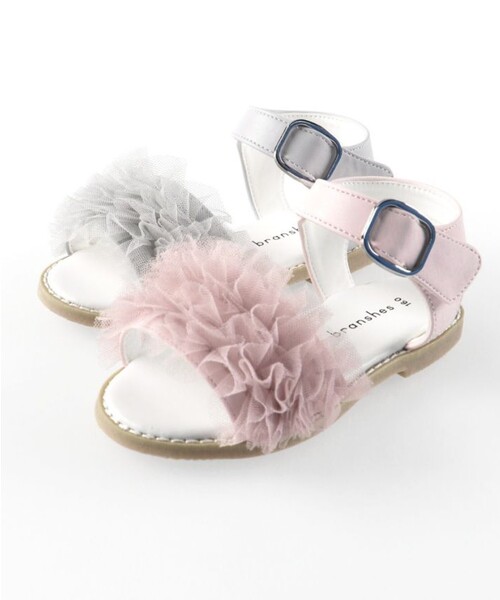 BRANSHES（ブランシェス）の「チュールフリルサンダル（サンダル・キッズ・グレー/ピンク・19.0cm/20.0cm/21.0cm/17.0cm/16.0cm/15.0cm/18.0cm）」の9枚目の写真