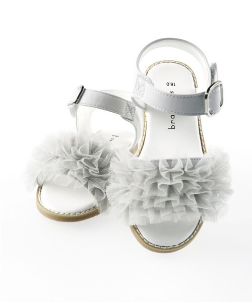 BRANSHES（ブランシェス）の「チュールフリルサンダル（サンダル・キッズ・グレー/ピンク・19.0cm/20.0cm/21.0cm/17.0cm/16.0cm/15.0cm/18.0cm）」の11枚目の写真