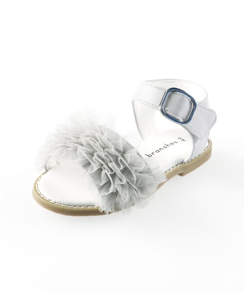 BRANSHES（ブランシェス）の「チュールフリルサンダル（サンダル・キッズ・グレー/ピンク・19.0cm/20.0cm/21.0cm/17.0cm/16.0cm/15.0cm/18.0cm）」の3枚目の写真