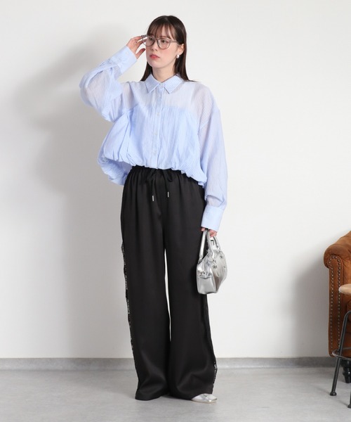 cepo（セポ）の「ピンタックレースパンツ（その他パンツ・レディース・チャコール/ブラック・M）」の4枚目の写真