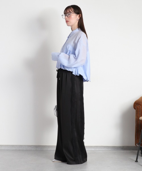 cepo（セポ）の「ピンタックレースパンツ（その他パンツ・レディース・チャコール/ブラック・M）」の5枚目の写真