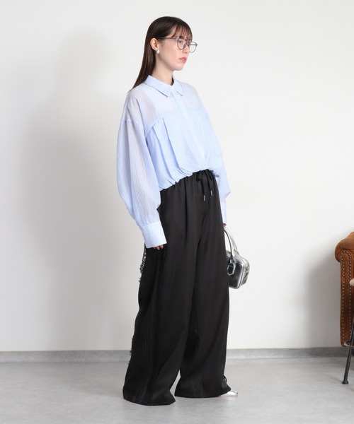 cepo（セポ）の「ピンタックレースパンツ（その他パンツ・レディース・チャコール/ブラック・M）」の7枚目の写真