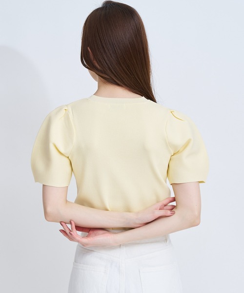 NOELA(ノエラ)の「パフスリーブ総針ニット(ニット/セーター・レディース・オフホワイト/イエロー/モカ/キャメル・フリー)」の9枚目の写真