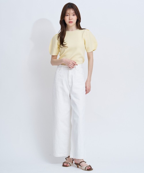 NOELA(ノエラ)の「パフスリーブ総針ニット(ニット/セーター・レディース・オフホワイト/イエロー/モカ/キャメル・フリー)」の12枚目の写真