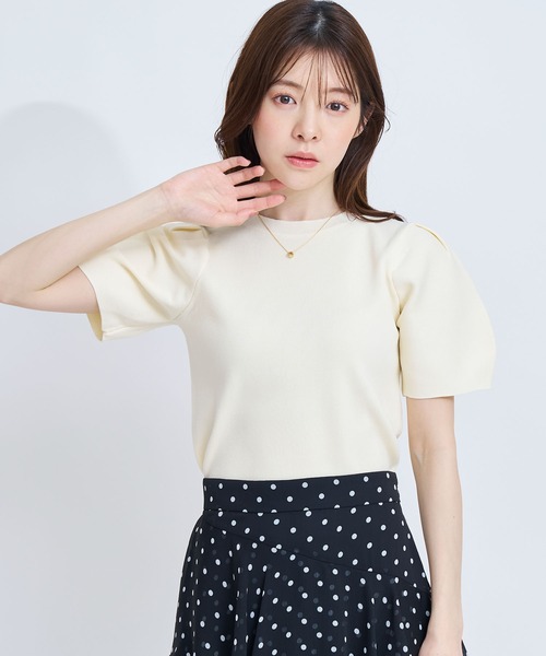 NOELA(ノエラ)の「パフスリーブ総針ニット(ニット/セーター・レディース・オフホワイト/イエロー/モカ/キャメル・フリー)」の15枚目の写真