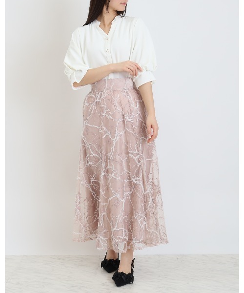 ASTORIA ODIER（アストリアオディール）の「とろみボリュームスリーブスキッパーブラウス（シャツ/ブラウス・レディース・ベージュ/ネイビー/ラベンダー/ホワイト・MEDIUM/LARGE）」の14枚目の写真