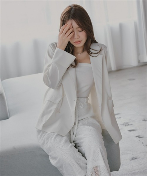 Petitjo(プッチージョ)の「小さいサイズ シアーテーラードジャケット 低身長さん・小柄女性(カバーオール・レディース・アイボリー/ブラック・PSS/PS/PM/PL)」の15枚目の写真