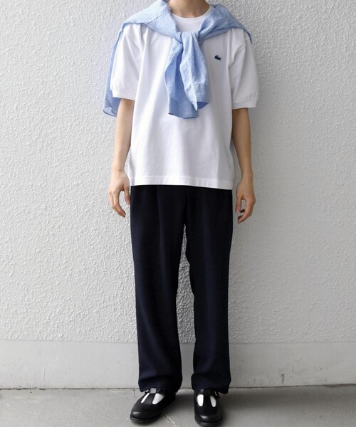 LACOSTE(ラコステ)の「【SHIPS any別注】LACOSTE: ワンポイント ロゴ ピケ クルーネック Tシャツ 26SS◇(Tシャツ/カットソー・メンズ・ベージュ/ネイビー/ホワイト・X-LARGE/LARGE/MEDIUM/XX-LARGE)」の19枚目の写真