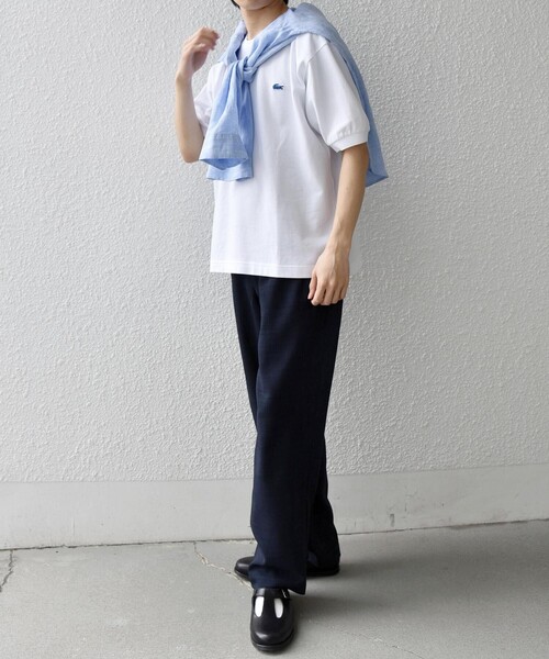 LACOSTE(ラコステ)の「【SHIPS any別注】LACOSTE: ワンポイント ロゴ ピケ クルーネック Tシャツ 26SS◇(Tシャツ/カットソー・メンズ・ベージュ/ネイビー/ホワイト・X-LARGE/LARGE/MEDIUM/XX-LARGE)」の20枚目の写真