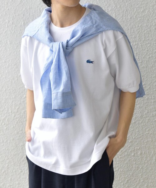 LACOSTE(ラコステ)の「【SHIPS any別注】LACOSTE: ワンポイント ロゴ ピケ クルーネック Tシャツ 26SS◇(Tシャツ/カットソー・メンズ・ベージュ/ネイビー/ホワイト・X-LARGE/LARGE/MEDIUM/XX-LARGE)」の21枚目の写真