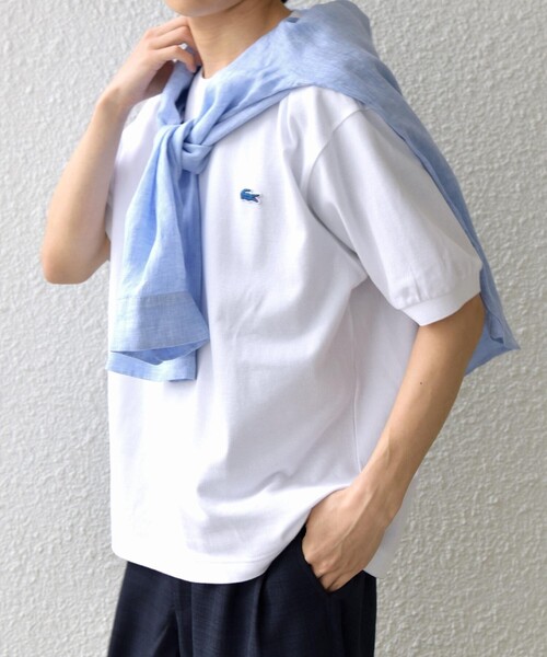 LACOSTE(ラコステ)の「【SHIPS any別注】LACOSTE: ワンポイント ロゴ ピケ クルーネック Tシャツ 26SS◇(Tシャツ/カットソー・メンズ・ベージュ/ネイビー/ホワイト・X-LARGE/LARGE/MEDIUM/XX-LARGE)」の22枚目の写真