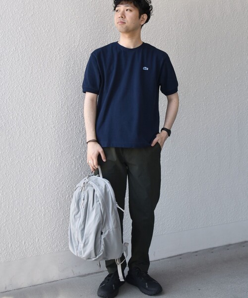 LACOSTE(ラコステ)の「【SHIPS any別注】LACOSTE: ワンポイント ロゴ ピケ クルーネック Tシャツ 26SS◇(Tシャツ/カットソー・メンズ・ベージュ/ネイビー/ホワイト・X-LARGE/LARGE/MEDIUM/XX-LARGE)」の4枚目の写真