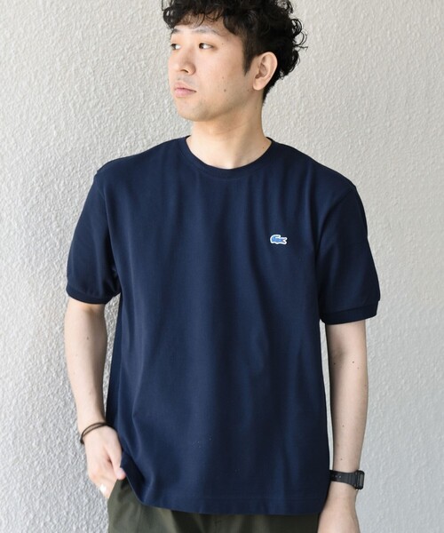 LACOSTE(ラコステ)の「【SHIPS any別注】LACOSTE: ワンポイント ロゴ ピケ クルーネック Tシャツ 26SS◇(Tシャツ/カットソー・メンズ・ベージュ/ネイビー/ホワイト・X-LARGE/LARGE/MEDIUM/XX-LARGE)」の5枚目の写真