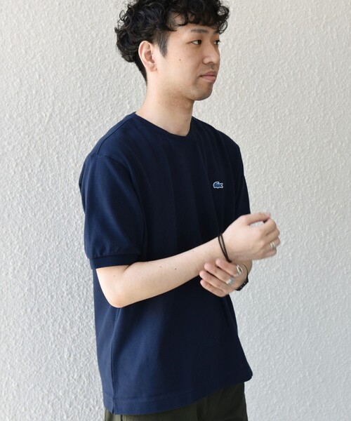 LACOSTE(ラコステ)の「【SHIPS any別注】LACOSTE: ワンポイント ロゴ ピケ クルーネック Tシャツ 26SS◇(Tシャツ/カットソー・メンズ・ベージュ/ネイビー/ホワイト・X-LARGE/LARGE/MEDIUM/XX-LARGE)」の7枚目の写真