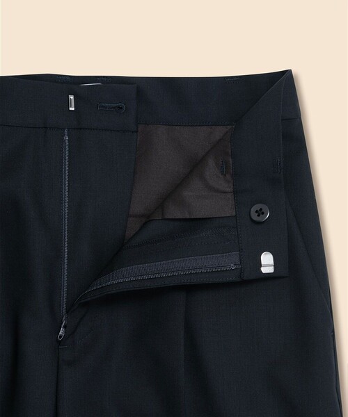BROOKS BROTHERS(ブルックスブラザーズ)の「Brooks Brothers Explorer ウール ワイドレッグ プリーテッド ドレスパンツ(スラックス・レディース・ネイビー・0/2/4/6)」の4枚目の写真