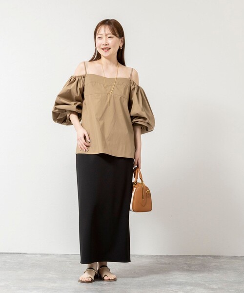 NOLLEY’S Sophi(ノーリーズソフィ)の「《セットアップ対応》ウォッシャブルマルチファンクションタイトスカート(スカート・レディース・ブラック/オフホワイト・34/36/38/40)」の3枚目の写真