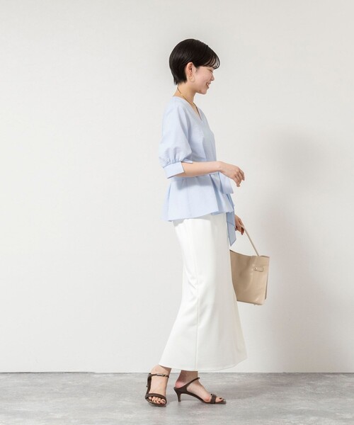 NOLLEY’S Sophi（ノーリーズソフィ）の「《撥水/セットアップ対応》ウォッシャブルマルチファンクションタイトスカート（スカート・レディース・ブラック/オフホワイト・34/36/38/40）」の14枚目の写真