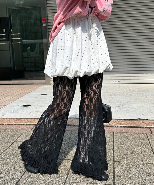 CIAOPANIC(チャオパニック)の「レースフレアレイヤードフリルパンツ(その他パンツ・レディース・ブラック/ホワイト/アイボリー・0/1)」の18枚目の写真